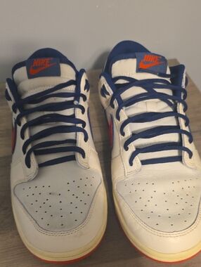 Nike Men’s Low-Top Sneakers in Cream, Navy, and Orange
